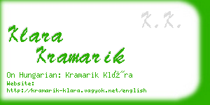 klara kramarik business card